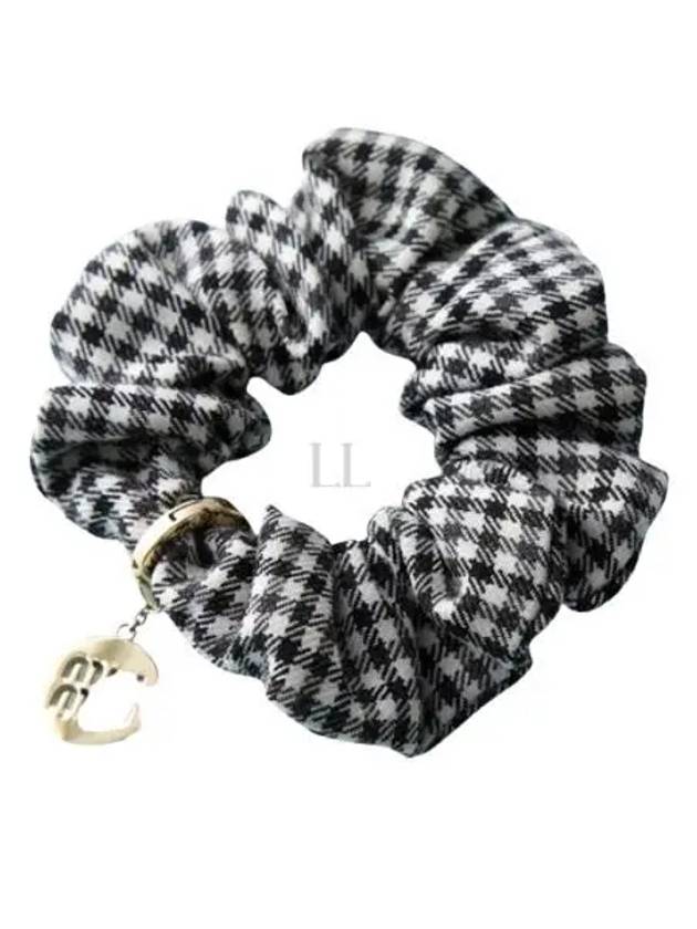 Gingham Check Wool Scrunchie Black White - MIU MIU - BALAAN 2