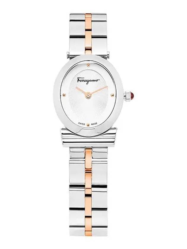 Miroir Oval Metal Watch Silver - SALVATORE FERRAGAMO - BALAAN 1