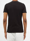 Flock logo symbol patch black crewneck short sleeve t shirt 8C00064 8390T 999 - MONCLER - BALAAN 5