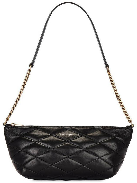 Women's Quilted Lambskin Mini Shoulder Bag Black - SAINT LAURENT - BALAAN 1