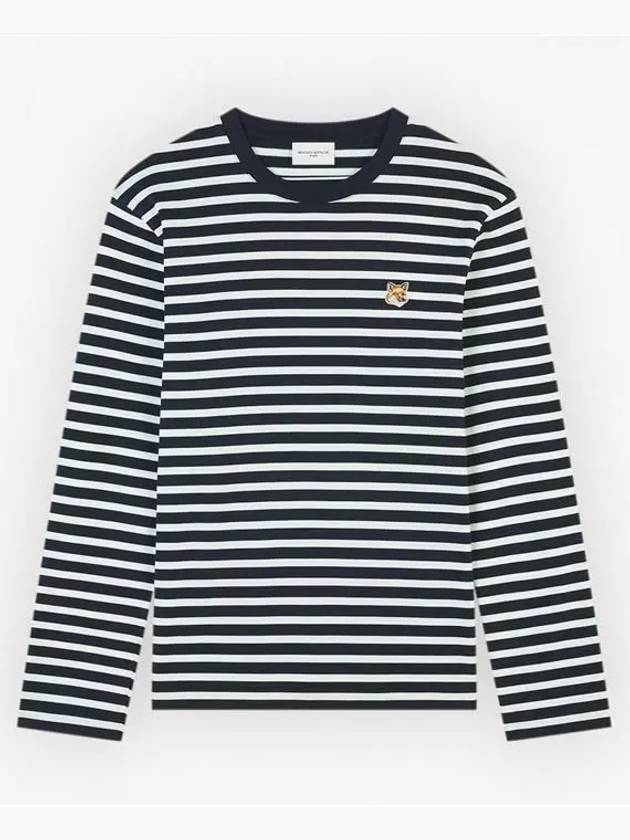 Fox Head Patch Regular Marin Long Sleeve T Shirt Navy Stripes - MAISON KITSUNE - BALAAN 4