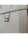 Mini Pop H Pendant Silver Necklace Rose Dragee - HERMES - BALAAN 8