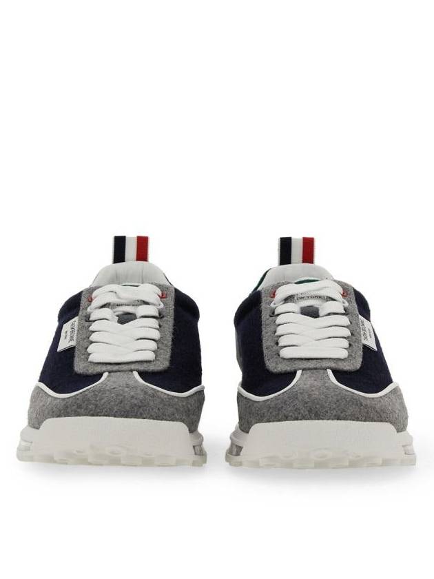 Melton Clear Sole Tech Runner Sneakers Navy Grey - THOM BROWNE - BALAAN 6