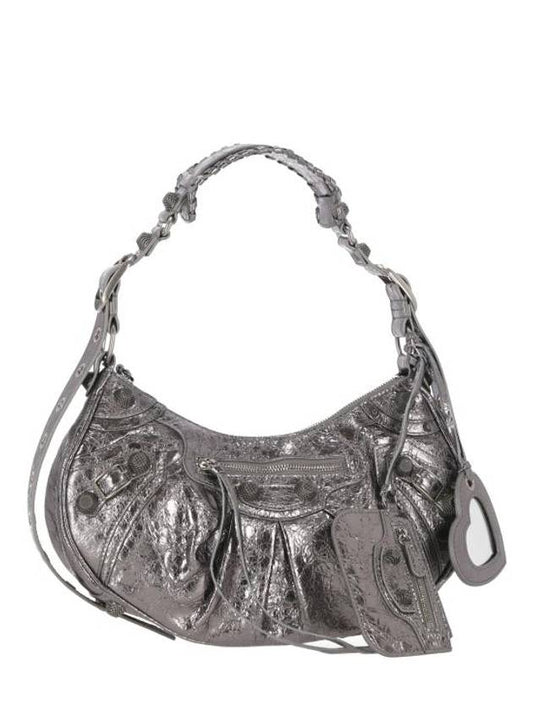Le Cagol Metallized Small Shoulder Bag Silver - BALENCIAGA - BALAAN 1