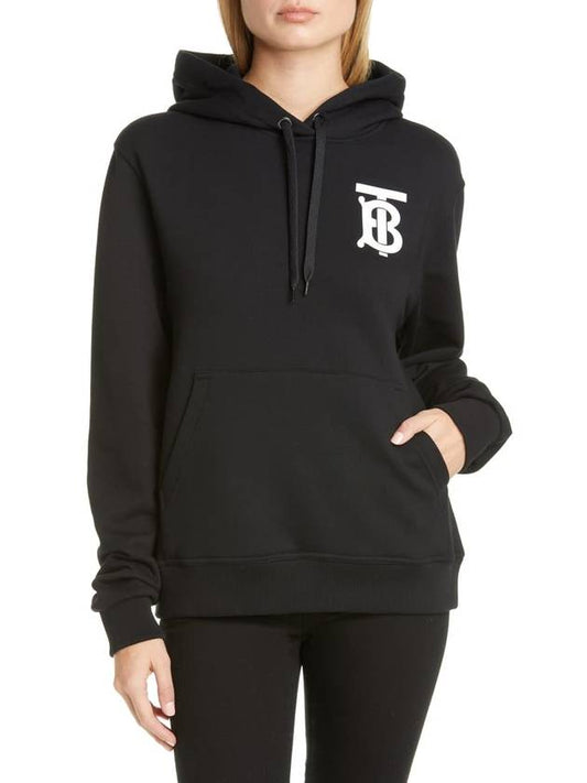 Monogram Logo Hoodie Black - BURBERRY - BALAAN 2