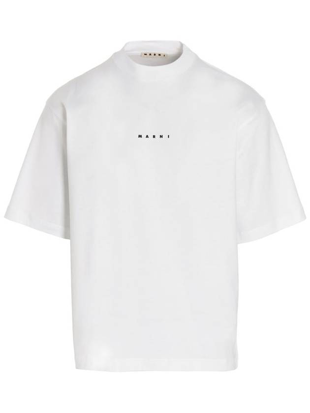 Logo Organic Cotton Short Sleeve T-Shirt White - MARNI - BALAAN 2