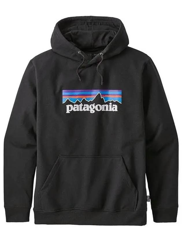 P6 Logo Resposibili Hoodie Black - PATAGONIA - BALAAN 2