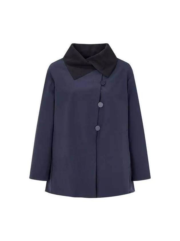 Women s Fleece Collar Button Up Jacket Blue 270272 - EMPORIO ARMANI - BALAAN 1