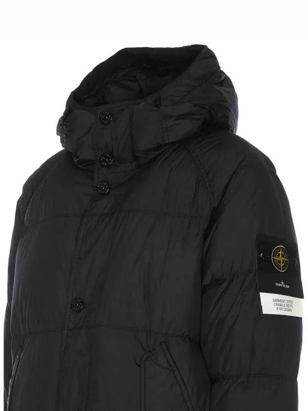 Men's Wappen Patch Crinkle Wraps Long Padding Black - STONE ISLAND - BALAAN 5