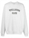 Wellness Club Flock Crew Neck Cotton Sweatshirt Light Grey - SPORTY & RICH - BALAAN 2