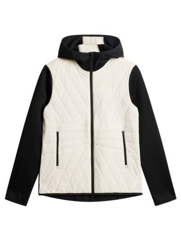 Women's Holma Quilt Hybrid Zip-Up Hoodie Whisper White - J.LINDEBERG - BALAAN 1