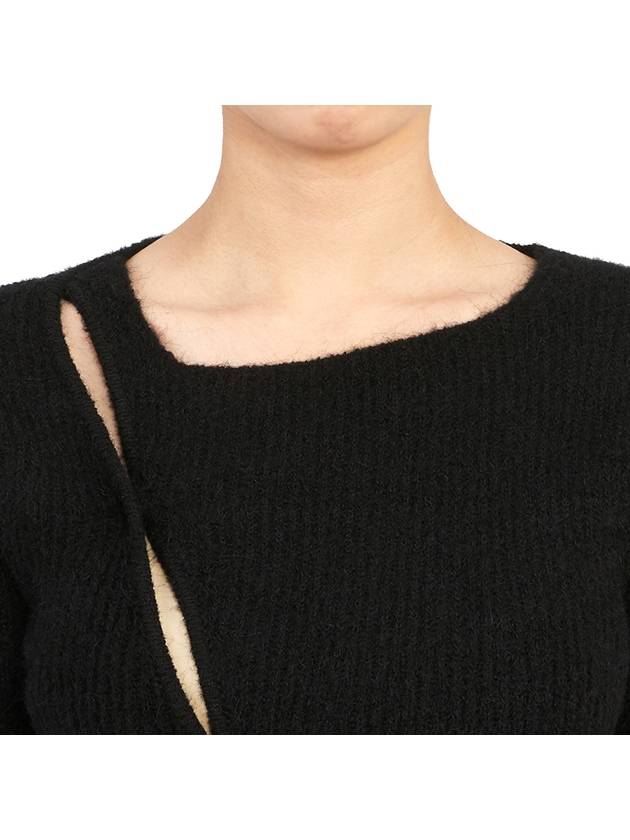 La Maille Pau Asymmetric Cardigan Black - JACQUEMUS - BALAAN 7