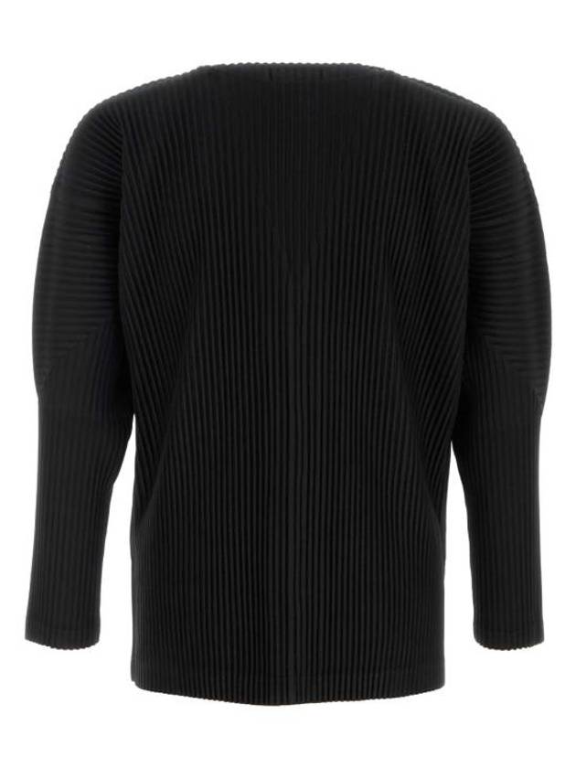 V-Neck Pleat Cardigan Black - ISSEY MIYAKE - BALAAN 3