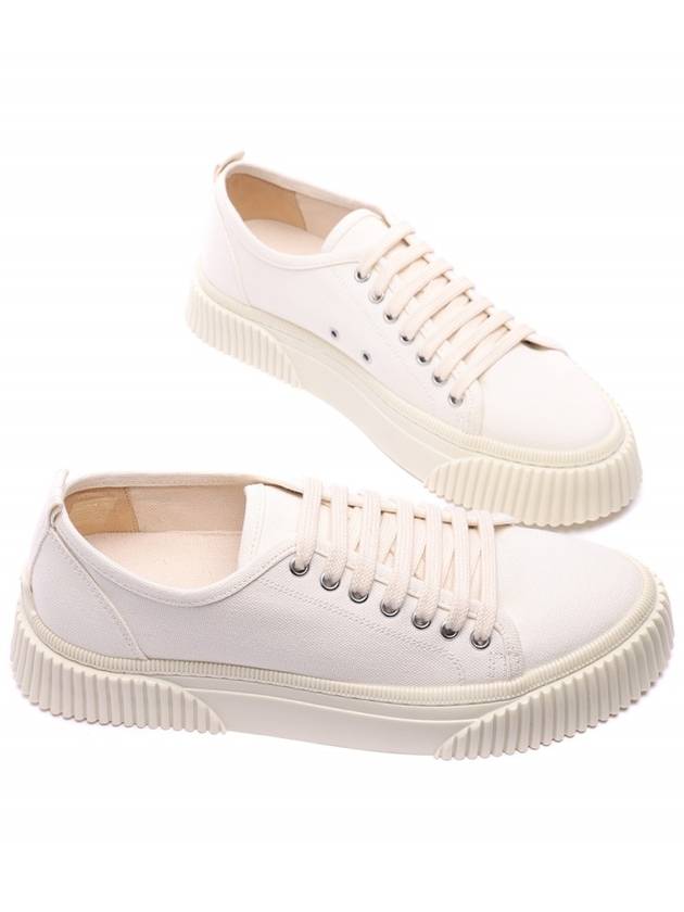 Canvas Low-Top Sneakers Ivory - AMI - BALAAN 7