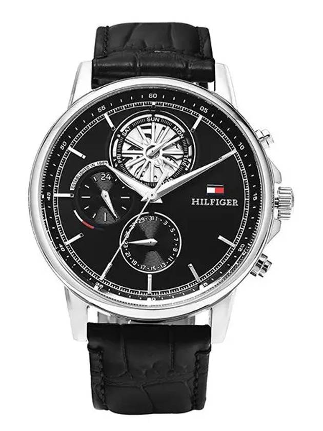 Men's Stewart Chronograph Leather Watch Black - TOMMY HILFIGER - BALAAN 2