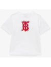 Kids Logo Print Short Sleeve T-Shirt White - BURBERRY - BALAAN 2