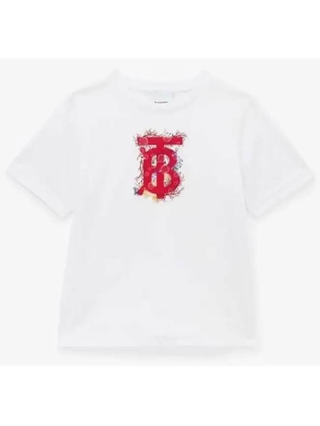 Kids Logo Print Short Sleeve T-Shirt White - BURBERRY - BALAAN 2