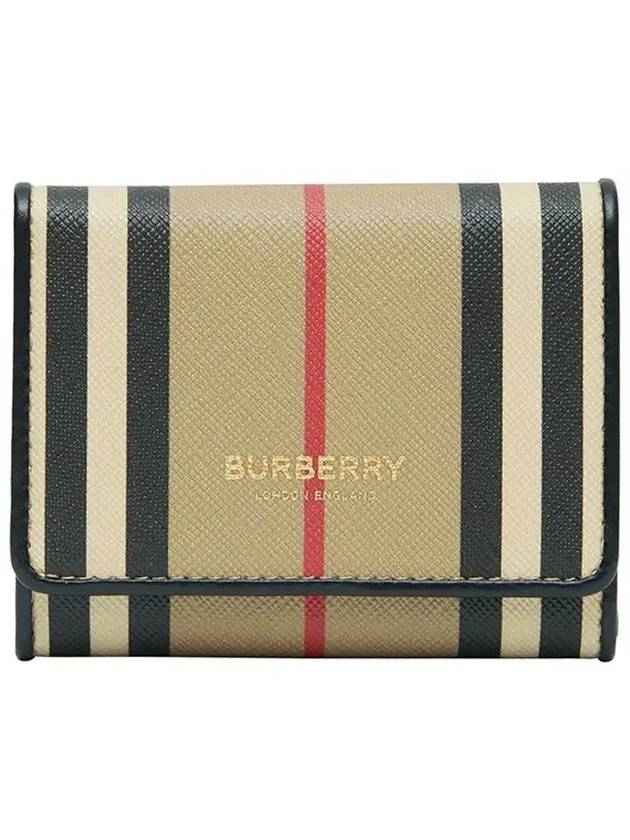 Icon Stripe E Canvas Card Wallet Beige - BURBERRY - BALAAN 3