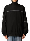 46 Men s Oversized Sporty Stitched Track Zip up Fleece Jacket - BALENCIAGA - BALAAN 3