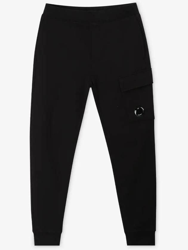 Diagonal Raised Fleece Cargo Track Pants Black - CP COMPANY - BALAAN 3