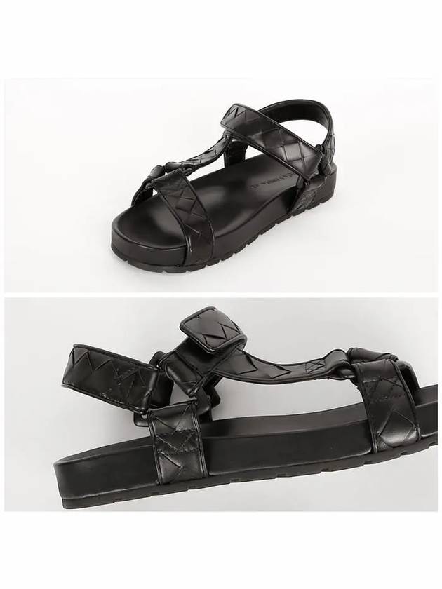 Trip Intrecciato Leather Sandals Black - BOTTEGA VENETA - BALAAN 6