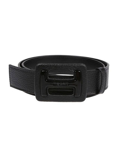 buckle leather belt black - HOGAN - BALAAN 1