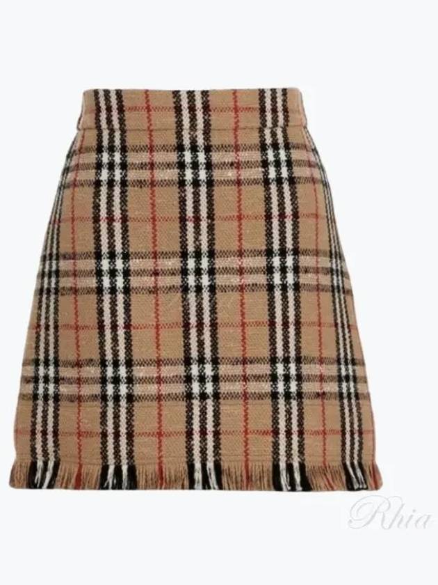 Women's Vintage Check Boucle Mini A-Line Skirt Archive Beige - BURBERRY - BALAAN 2