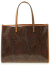 Paisley Print Logo Tote Bag Brown - ETRO - BALAAN 4