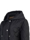 Women's Diamond Quilted Hoodie Single Coat Black - BURBERRY - BALAAN 6