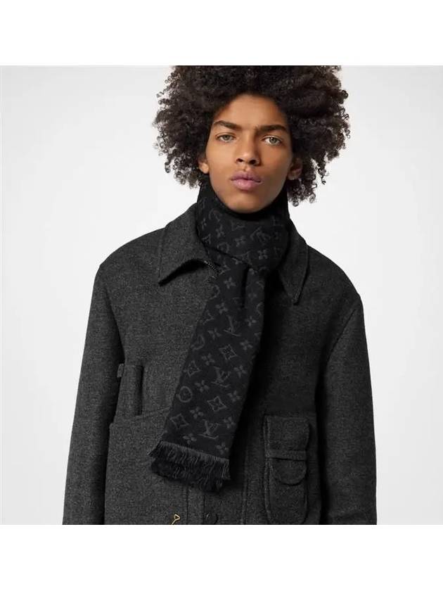 Monogram Classic Wool Scarf Black - LOUIS VUITTON - BALAAN 7