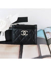 CC Logo Lambskin Silver Zipper Card Wallet Black - CHANEL - BALAAN 4