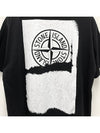 Logo Print Short Sleeve T-Shirt Black - STONE ISLAND - BALAAN 8