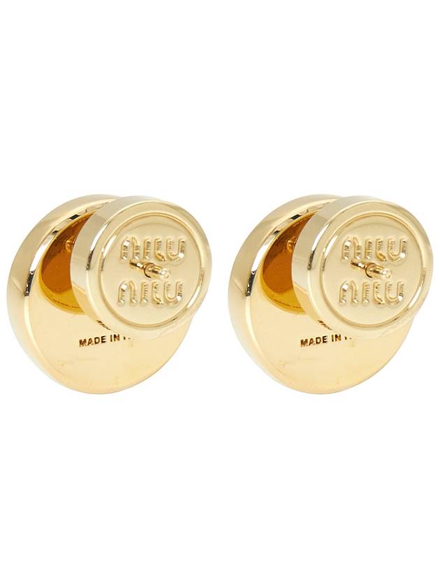 Round Logo Earrings Gold - MIU MIU - BALAAN 5