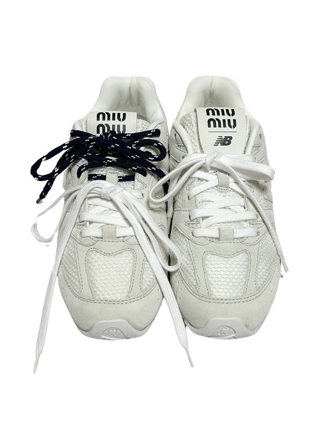 530 SL Suede Mesh Low Top Sneakers White - MIU MIU - BALAAN 4