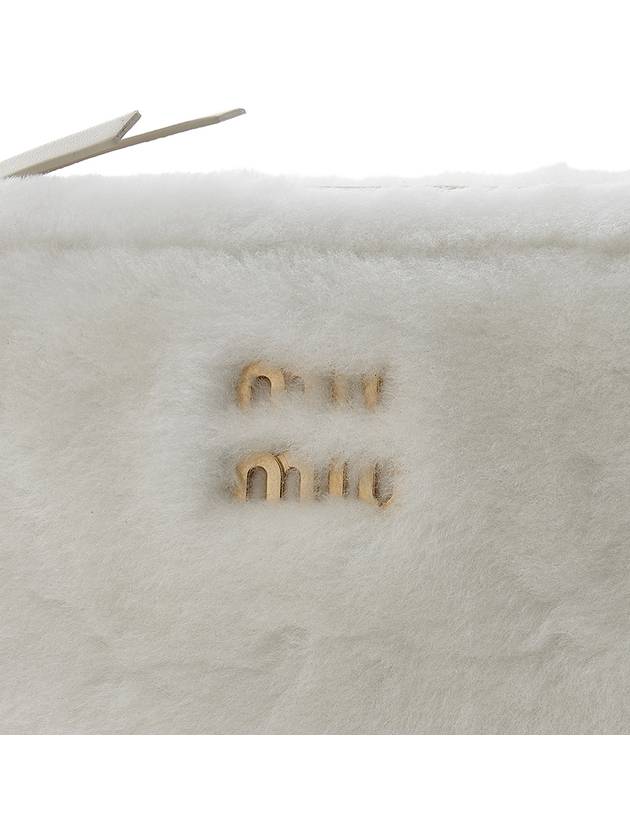 Logo Fluffy Shoulder Bag White - MIU MIU - BALAAN 8