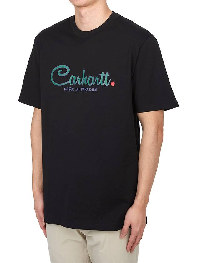 Paradise Script Short Sleeve T-Shirt Black - CARHARTT WIP - BALAAN 3