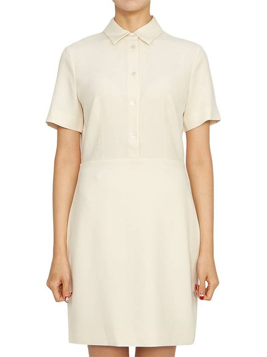Women's Mini Shirt Admiral Crepe Short Dress Rice - THEORY - BALAAN 2
