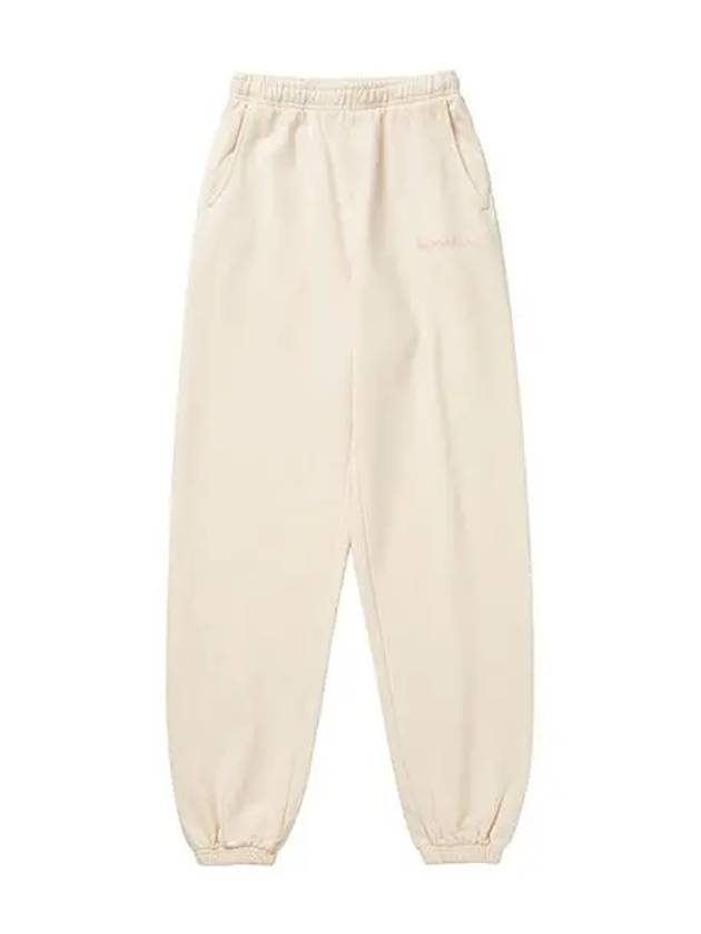 Serif Logo Cotton Track Pants Cream - SPORTY & RICH - BALAAN 3