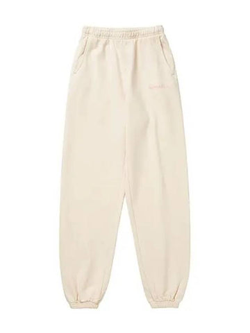 Serif Logo Cotton Track Pants Cream - SPORTY & RICH - BALAAN 1