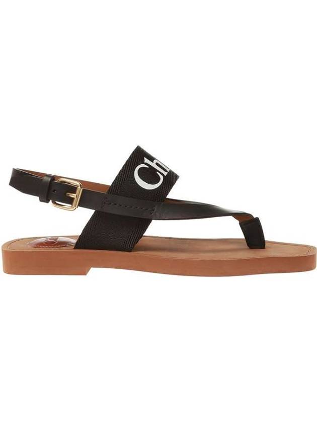 Woody Logo Strap Sandals Black - CHLOE - BALAAN 1