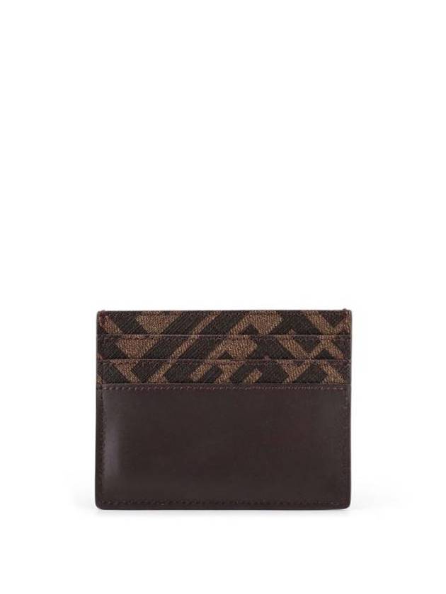 FF Square Leather Card Wallet Brown - FENDI - BALAAN 3