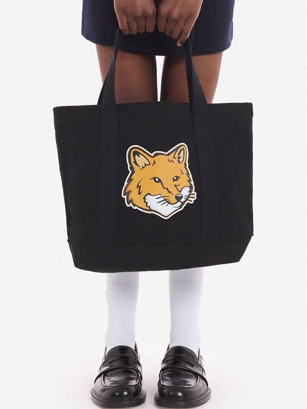 Fox Head Print Tote Bag Black - MAISON KITSUNE - BALAAN 3