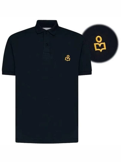 Afko Logo Cotton Polo Shirt Black - ISABEL MARANT - BALAAN 2