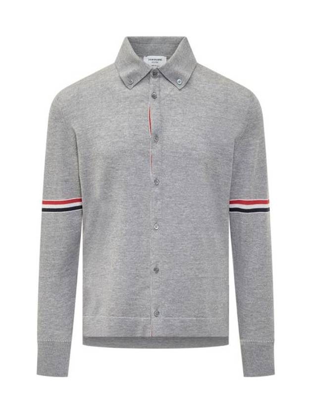 Merino Wool Armband Long Sleeve Shirt Grey - THOM BROWNE - BALAAN 1