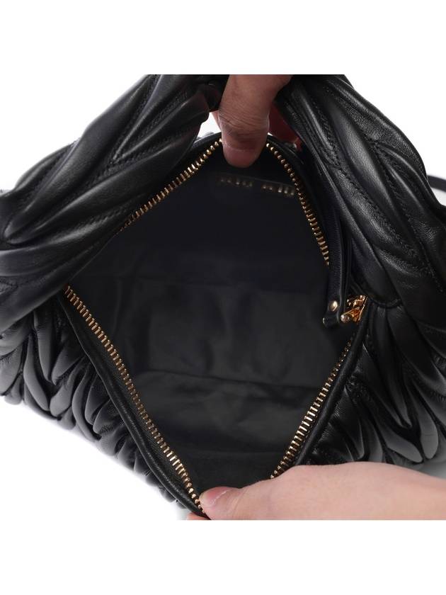 Wander Materasse Nappa Leather Shoulder Bag Black - MIU MIU - BALAAN 7