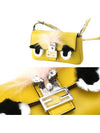 Monster Leather Shoulder Bag Yellow - FENDI - BALAAN 3