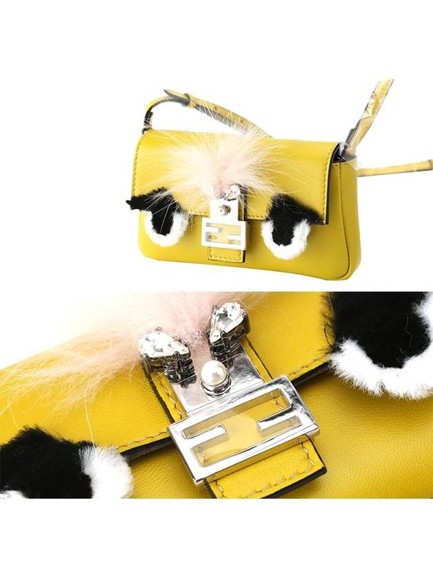 Monster Leather Shoulder Bag Yellow - FENDI - BALAAN 3