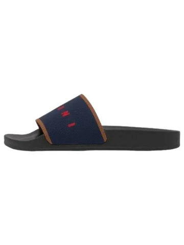 Stretch logo jacquard slides bluemarine maroon red slippers - MARNI - BALAAN 1