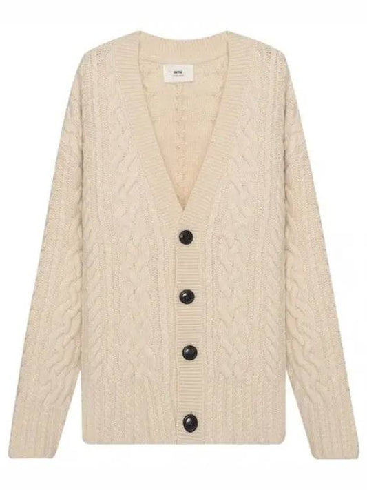 cable knit cardigan women - AMI - BALAAN 1