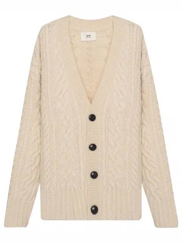 cable knit cardigan women - AMI - BALAAN 1